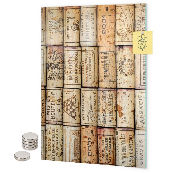 Glas magnettafel Weinkorken