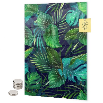 Glas magnettafel Exotische Blätter