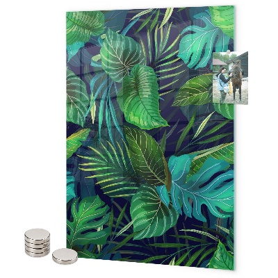 Glas magnettafel Exotische Blätter