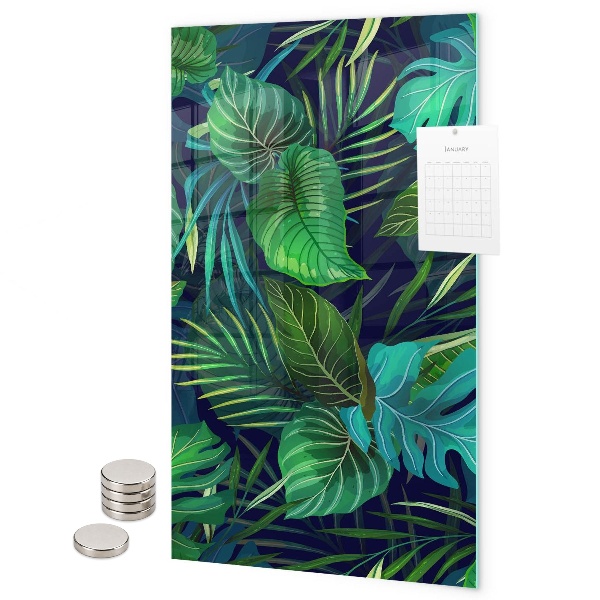 Glas magnettafel Exotische Blätter
