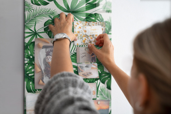 Glas magnettafel Blätter der tropischen Monstera