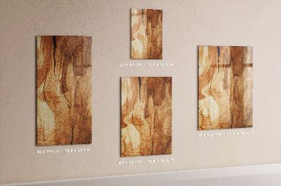 Glas magnettafel Naturholz