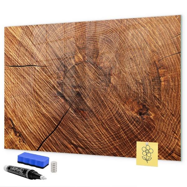 Schreib magnettafel Fotoorganisator auf einem Holzbrett