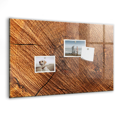 Schreib magnettafel Fotoorganisator auf einem Holzbrett