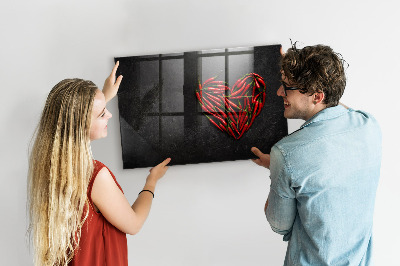 Schreib magnettafel Ein Herz aus Paprika und Fotos von Erinnerungen