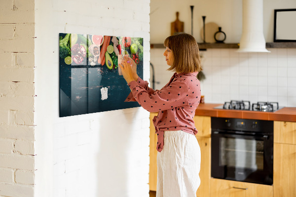 Schreib magnettafel Farbenfrohe kulinarische Inspirationen an der Wand