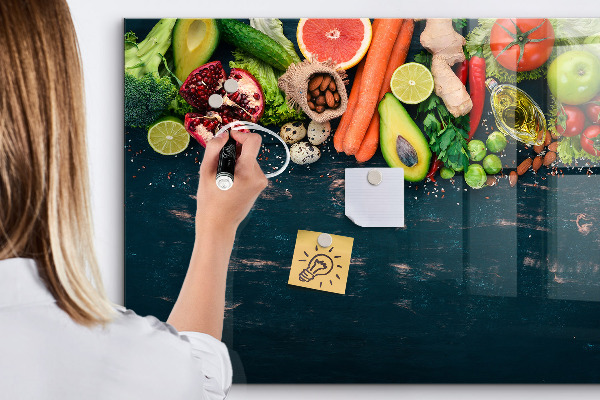 Schreib magnettafel Farbenfrohe kulinarische Inspirationen an der Wand