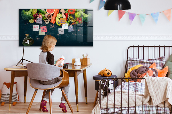 Schreib magnettafel Farbenfrohe kulinarische Inspirationen an der Wand