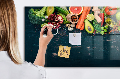 Schreib magnettafel Farbenfrohe kulinarische Inspirationen an der Wand