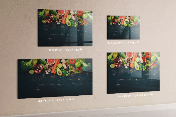 Schreib magnettafel Farbenfrohe kulinarische Inspirationen an der Wand