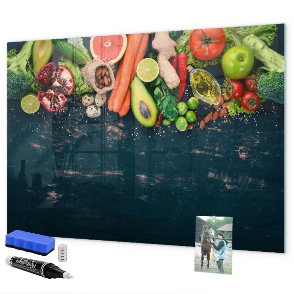 Schreib magnettafel Farbenfrohe kulinarische Inspirationen an der Wand