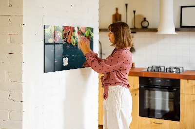 Schreib magnettafel Farbenfrohe kulinarische Inspirationen an der Wand