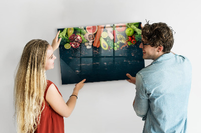 Schreib magnettafel Farbenfrohe kulinarische Inspirationen an der Wand