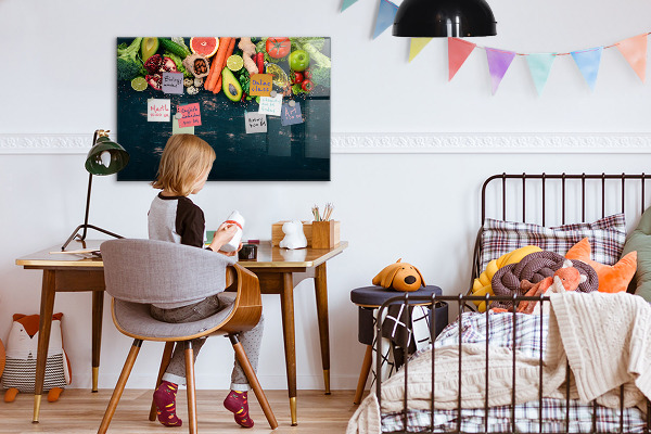Schreib magnettafel Farbenfrohe kulinarische Inspirationen an der Wand
