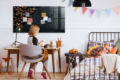 Magnettafel zum schreiben Kaffee und Erinnerungen an einem Ort