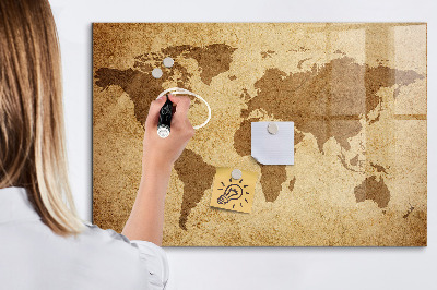 Magnettafel zum schreiben Weltkarte als Inspirationstafel