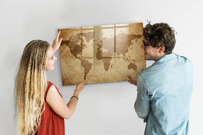 Magnettafel zum schreiben Weltkarte als Inspirationstafel