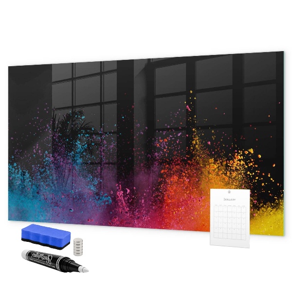 Magnettafel zum schreiben Buntes Poster für Notizen und Fotos