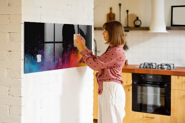 Magnettafel zum schreiben Buntes Poster für Notizen und Fotos