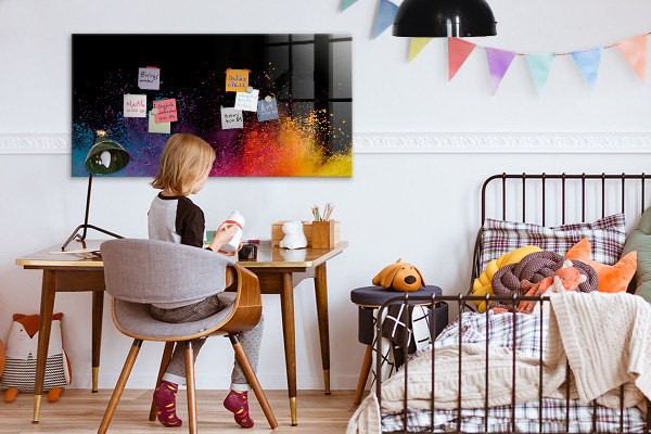 Magnettafel zum schreiben Buntes Poster für Notizen und Fotos