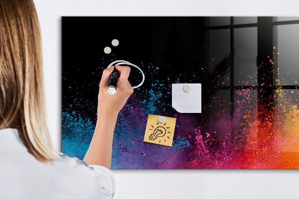 Magnettafel zum schreiben Buntes Poster für Notizen und Fotos