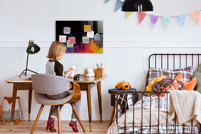 Magnettafel zum schreiben Buntes Poster für Notizen und Fotos