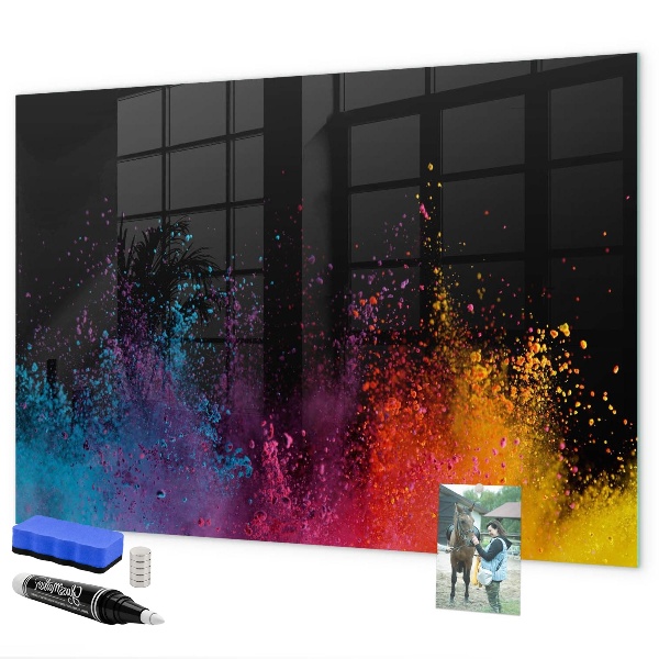 Magnettafel zum schreiben Buntes Poster für Notizen und Fotos