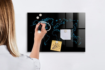 Schreib magnettafel Weltkarte mit Fotostandorten