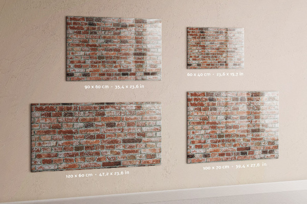 Schreib magnettafel Fotowand an einer Backsteinmauer