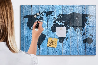 Schreib magnettafel Weltkarte mit Fotostandorten
