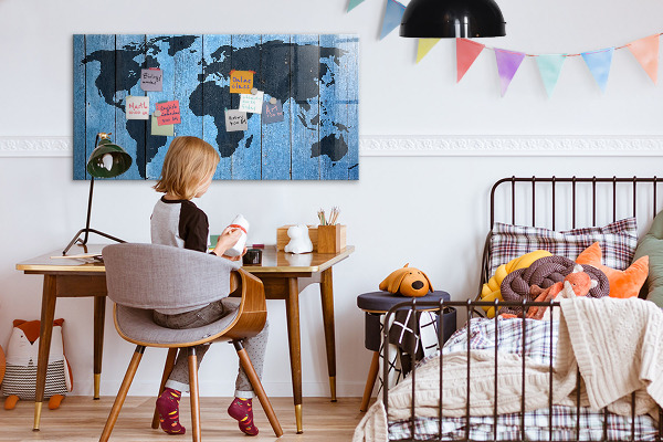 Schreib magnettafel Weltkarte mit Fotostandorten