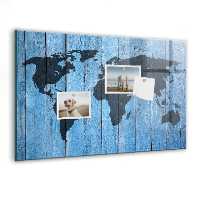 Schreib magnettafel Weltkarte mit Fotostandorten