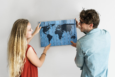 Schreib magnettafel Weltkarte mit Fotostandorten