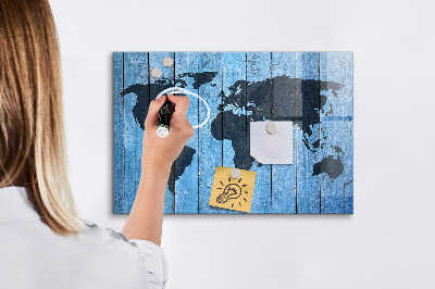 Schreib magnettafel Weltkarte mit Fotostandorten