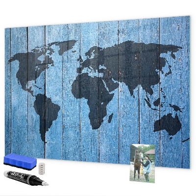 Schreib magnettafel Weltkarte mit Fotostandorten