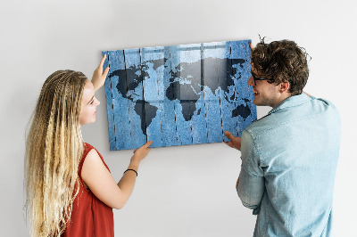 Schreib magnettafel Weltkarte mit Fotostandorten