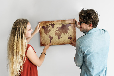 Magnettafel zum schreiben Weltkarte mit Fotostandorten