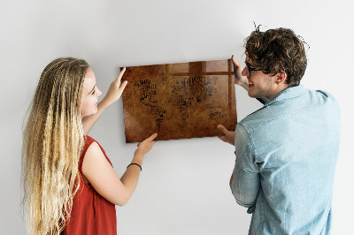 Magnettafel zum schreiben Eine Weltkarte mit persönlichen Erinnerungen
