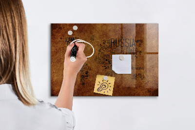 Magnettafel zum schreiben Eine Weltkarte mit persönlichen Erinnerungen