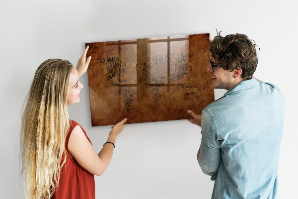 Magnettafel zum schreiben Eine Weltkarte mit persönlichen Erinnerungen