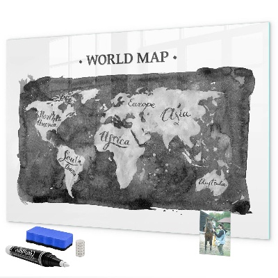 Schreib magnettafel Weltkarte mit Fotostandorten