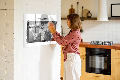 Schreib magnettafel Weltkarte mit Fotostandorten