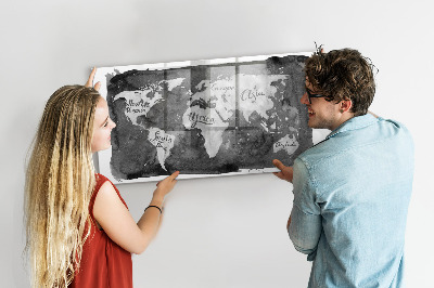 Schreib magnettafel Weltkarte mit Fotostandorten