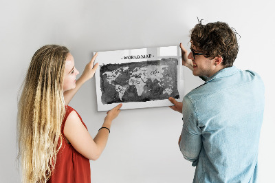 Schreib magnettafel Weltkarte mit Fotostandorten