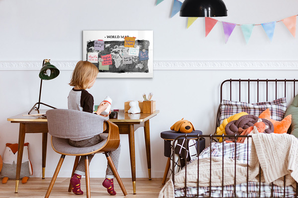Schreib magnettafel Weltkarte mit Fotostandorten