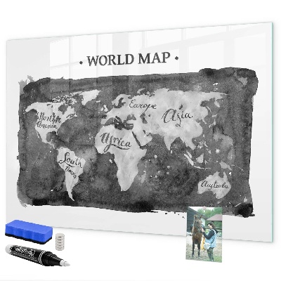 Schreib magnettafel Weltkarte mit Fotostandorten