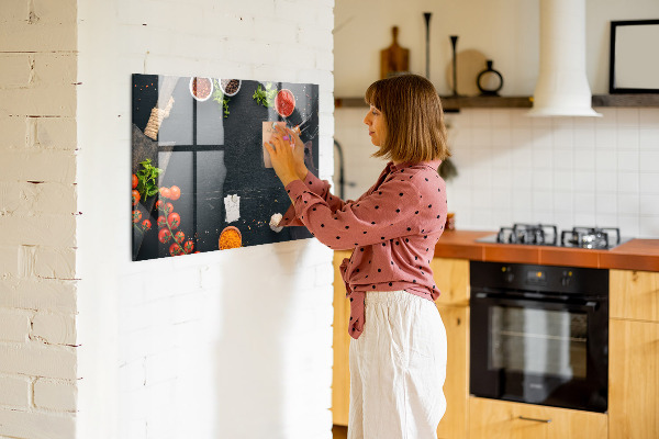 Magnettafel zum schreiben Kücheninspirationen mit persönlichen Erinnerungen