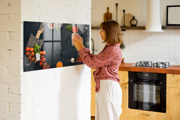 Magnettafel zum schreiben Kücheninspirationen mit persönlichen Erinnerungen