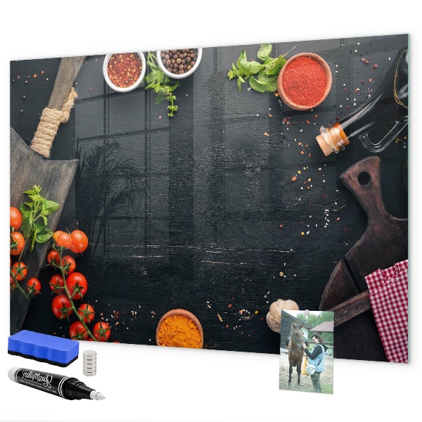 Magnettafel zum schreiben Kücheninspirationen mit persönlichen Erinnerungen