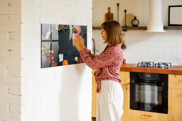 Magnettafel zum schreiben Kücheninspirationen mit persönlichen Erinnerungen